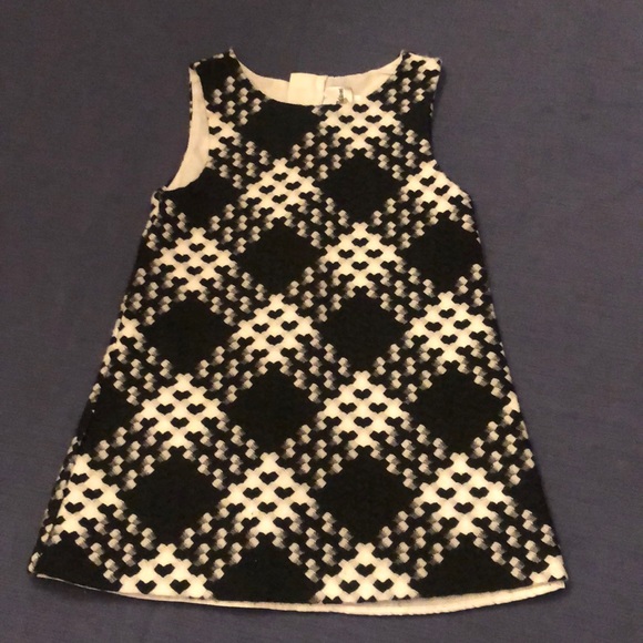 Adorable girls black and white plaid lined dress for winter. Size 3/4. - Picture 1 of 8